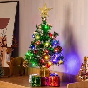 Mini Christmas Tree + decor + lights